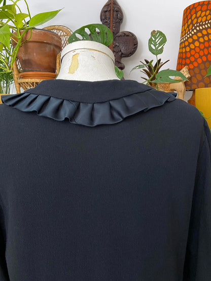 Vintage Frill Collar Button Up Coat