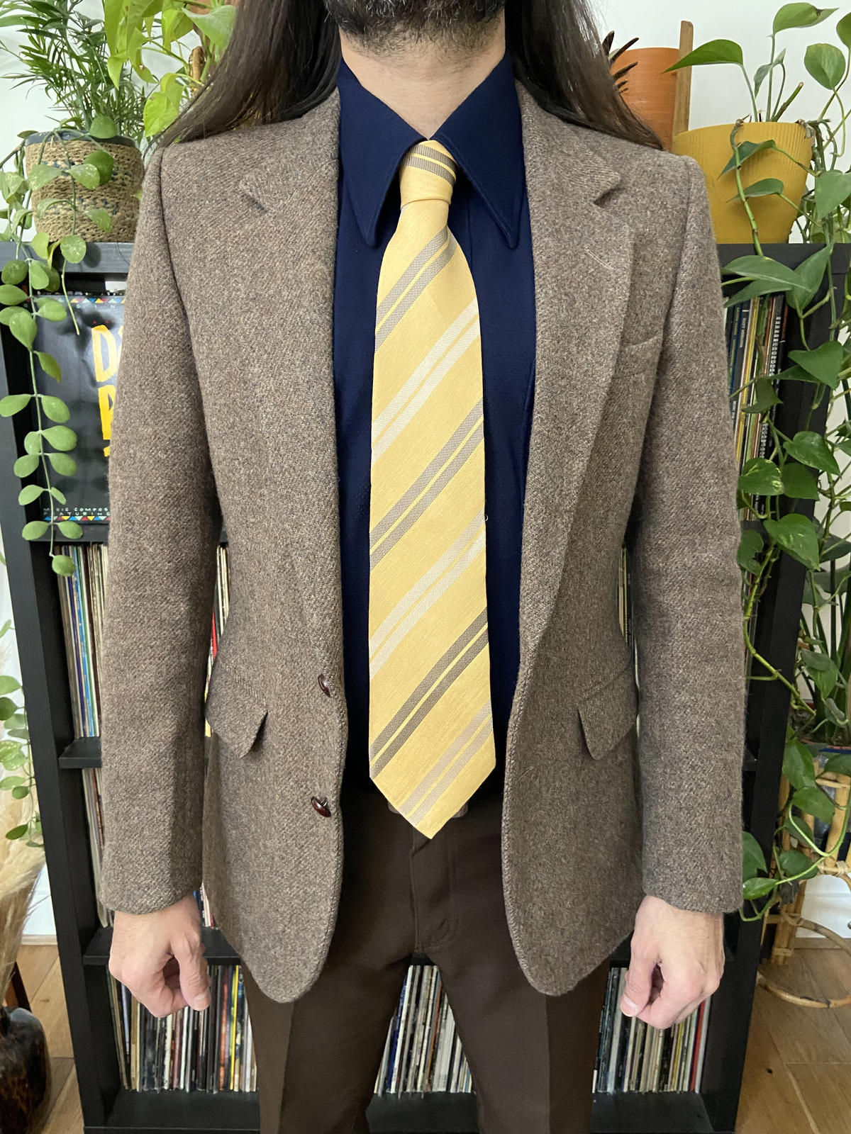 Vintage 1980s Yellow Ermenegildo Zegna Tie