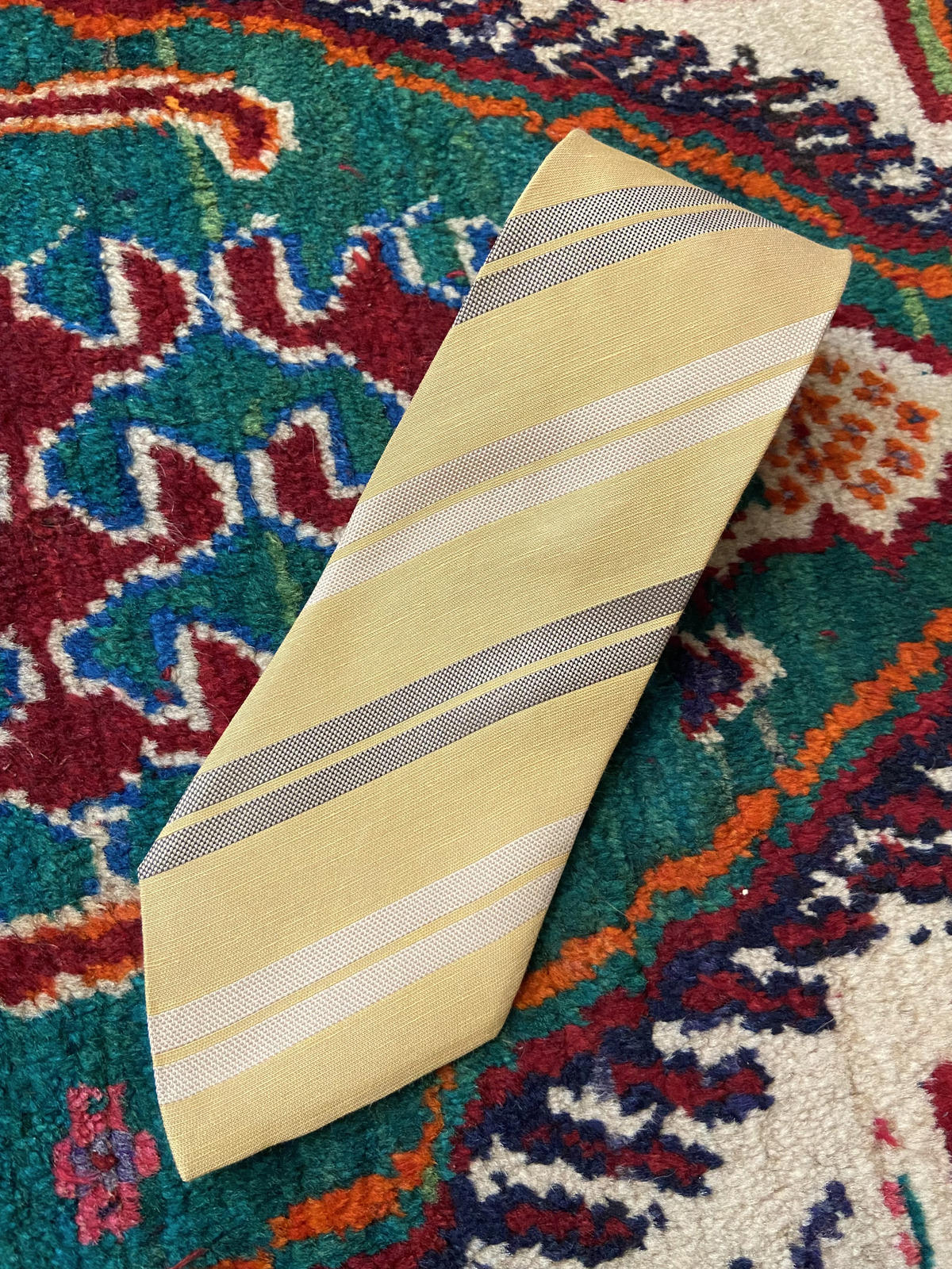 Vintage 1980s Yellow Ermenegildo Zegna Tie