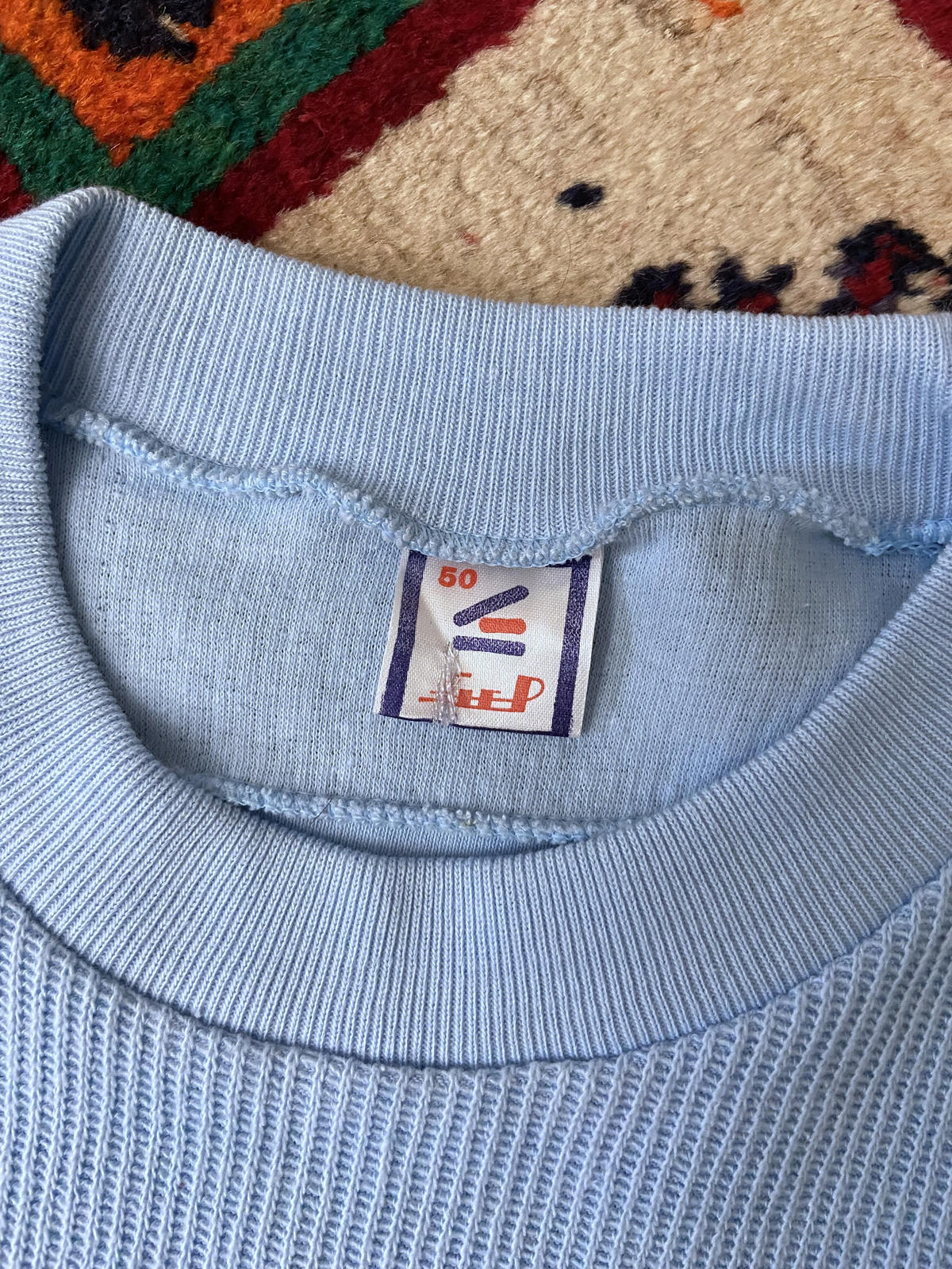 Vintage 1980s Printed Blue Sweatshirt