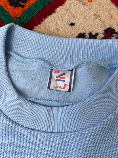 Vintage 1980s Printed Blue Sweatshirt