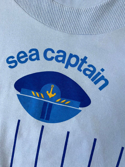 Vintage 1980s Printed Blue Sweatshirt