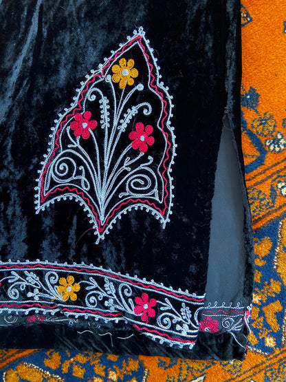Vintage 1960s Indian Embroidered Hooded Dress