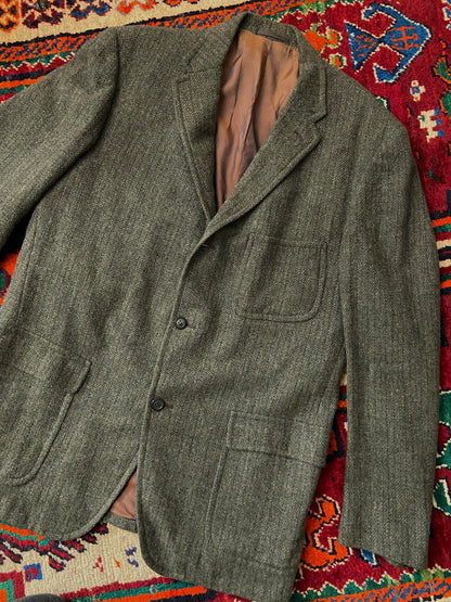 Vintage 1970s Swamp Green Wool Blazer Jacket