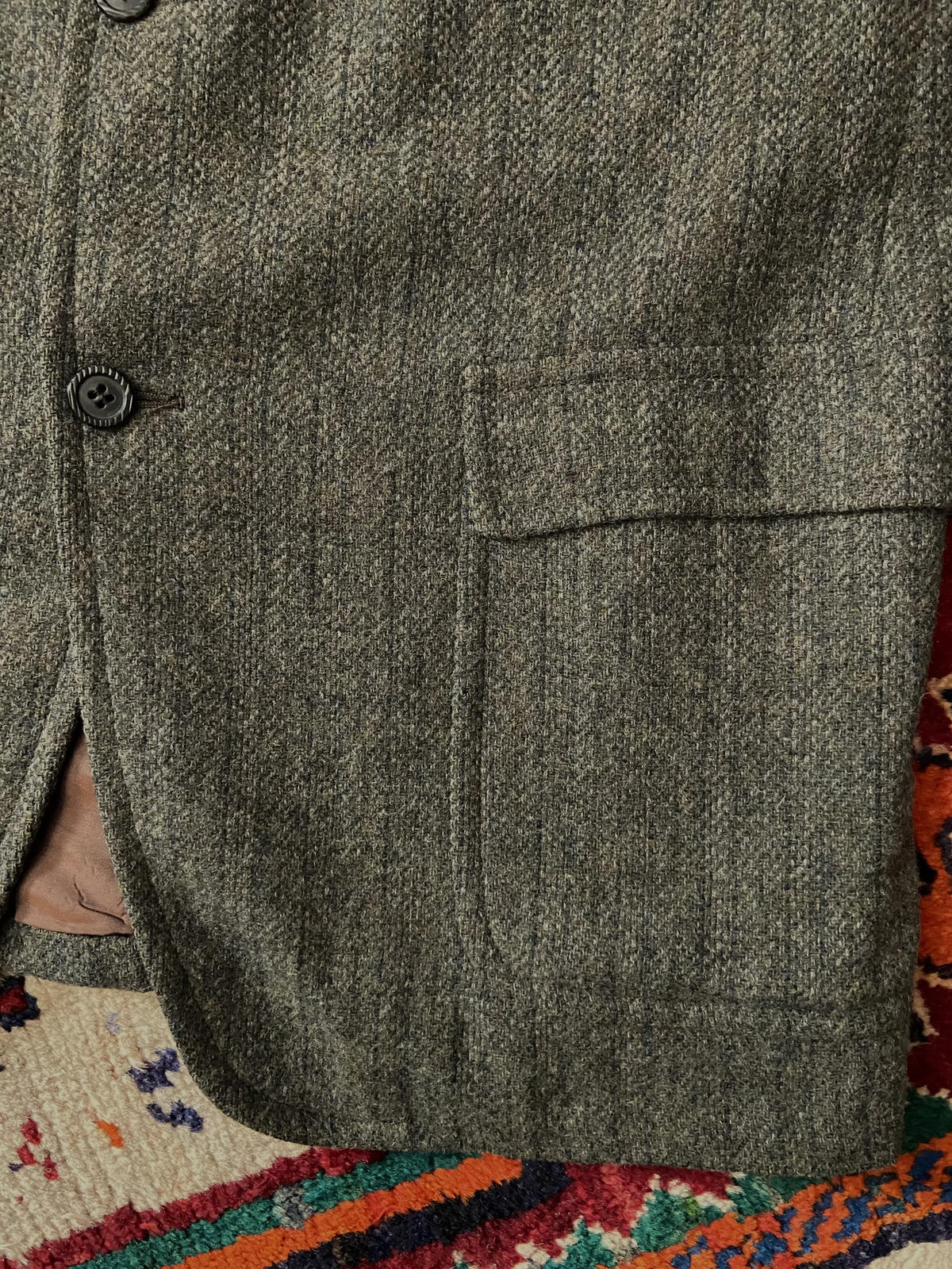 Vintage 1970s Swamp Green Wool Blazer Jacket