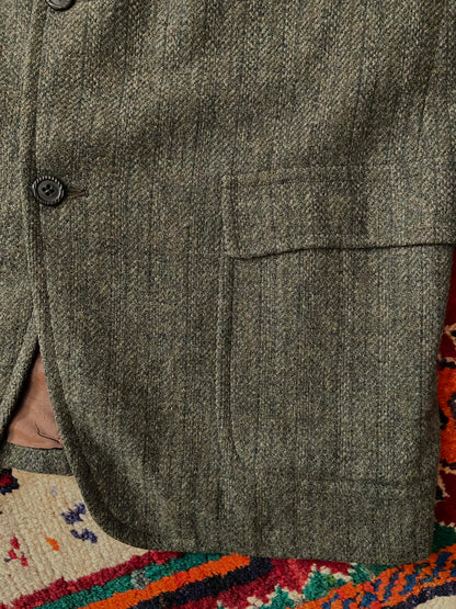 Vintage 1970s Swamp Green Wool Blazer Jacket