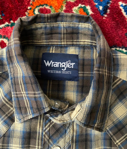 Vintage 90s Brown & Mustard Wrangler Western Shirt