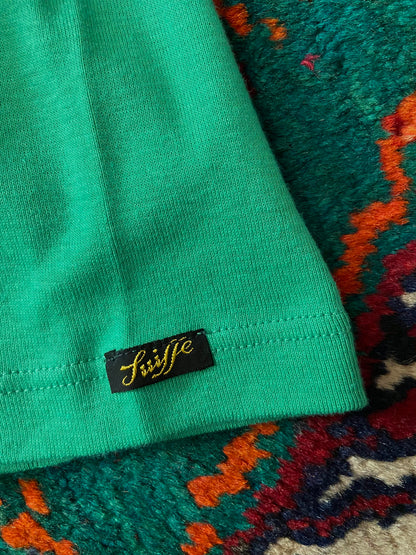 Vintage 1970s Green Dagger Collar Polo Shirt