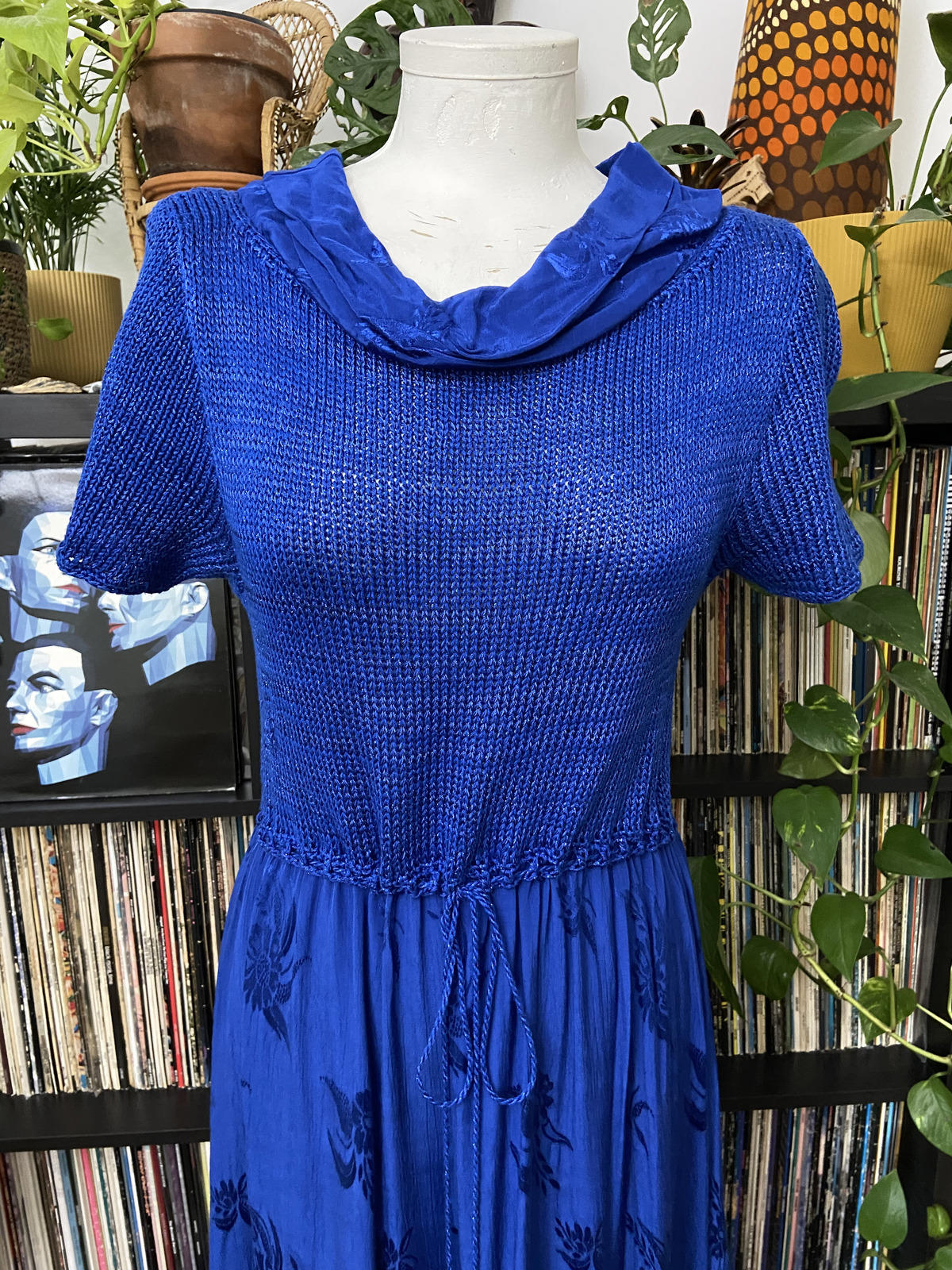 Vintage 90s Royal Blue Knit Dress