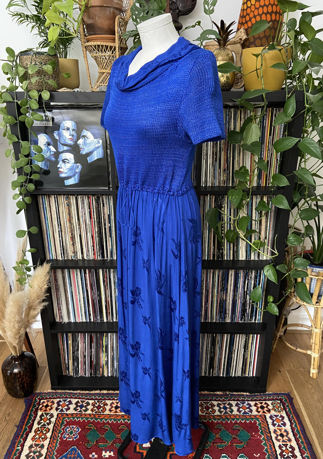 Vintage 90s Royal Blue Knit Dress