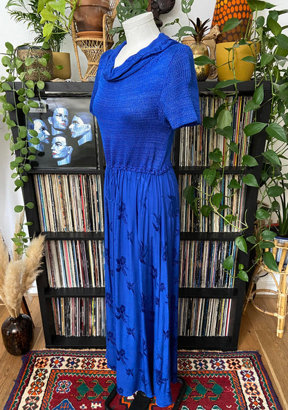 Vintage 90s Royal Blue Knit Dress