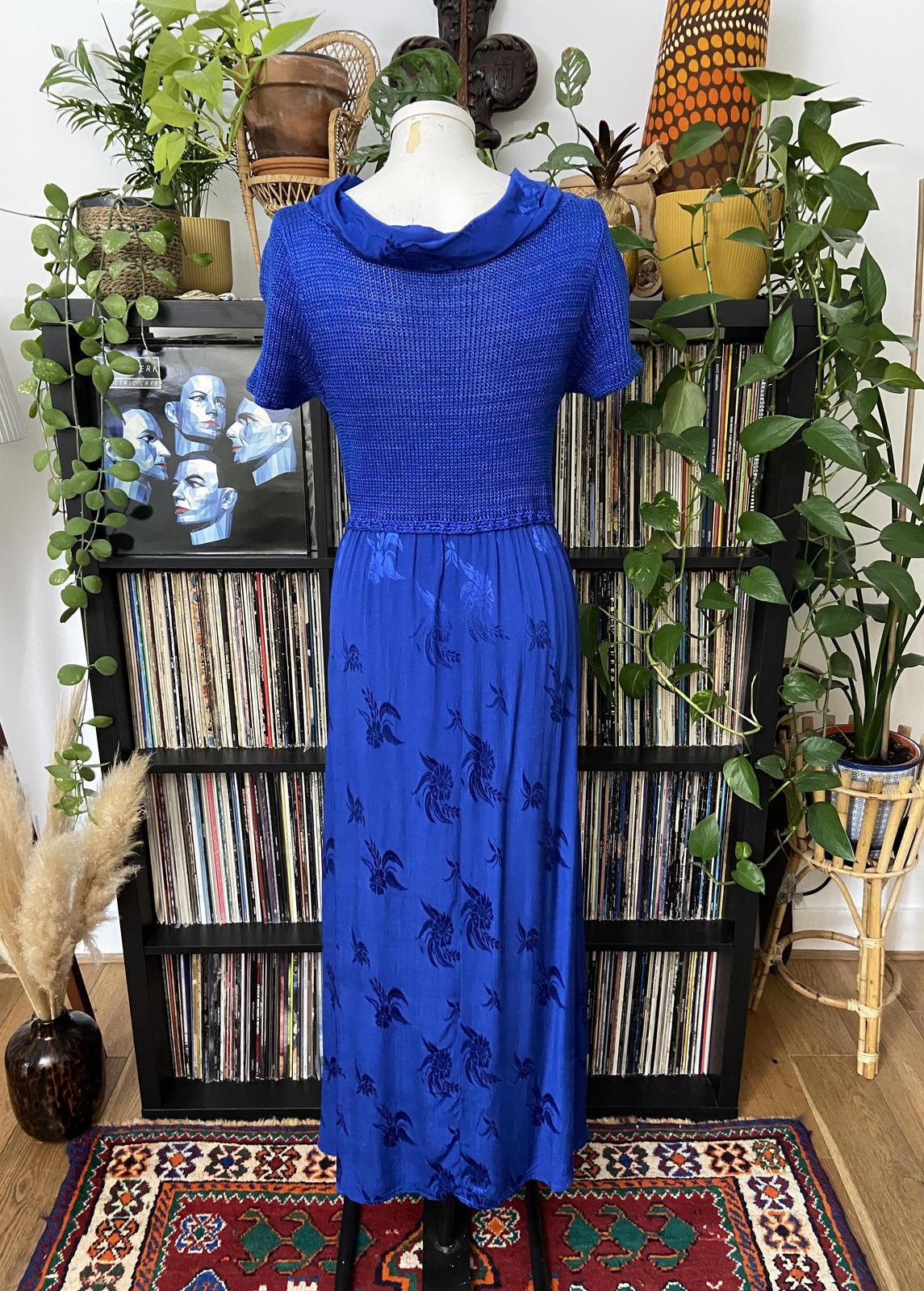 Vintage 90s Royal Blue Knit Dress