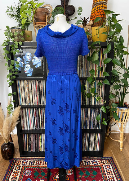 Vintage 90s Royal Blue Knit Dress