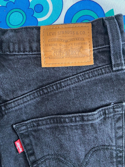 Vintage Levis Black Denim Big E Shorts W26