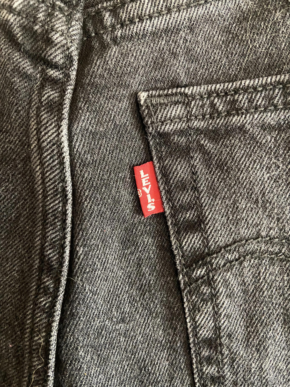 Vintage Levis Black Denim Big E Shorts W26