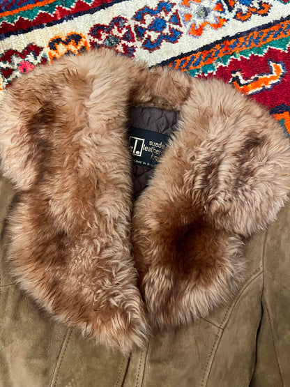 Vintage 1970s Taupe Suede Penny Lane Jacket