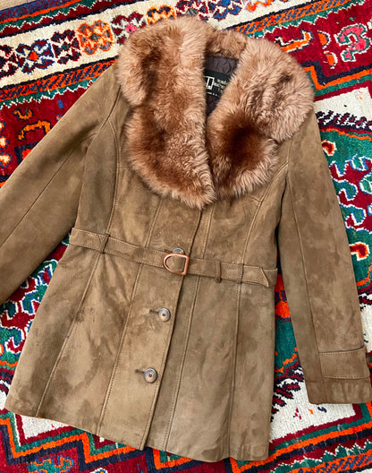 Vintage 1970s Taupe Suede Penny Lane Jacket