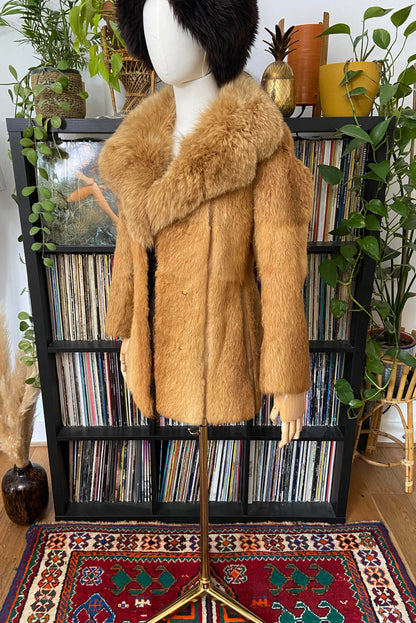 Vintage 1970s Gold Suede Panel Penny Lane Coat