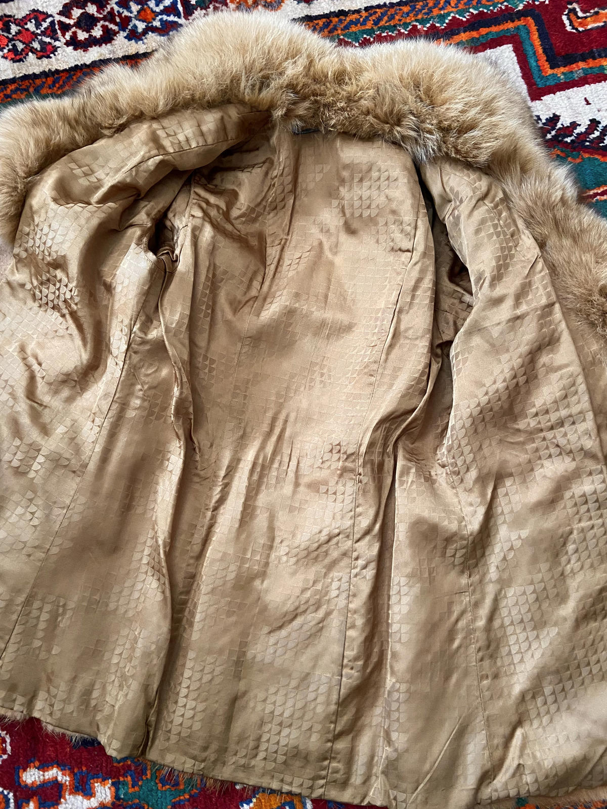 Vintage 1970s Gold Suede Panel Penny Lane Coat