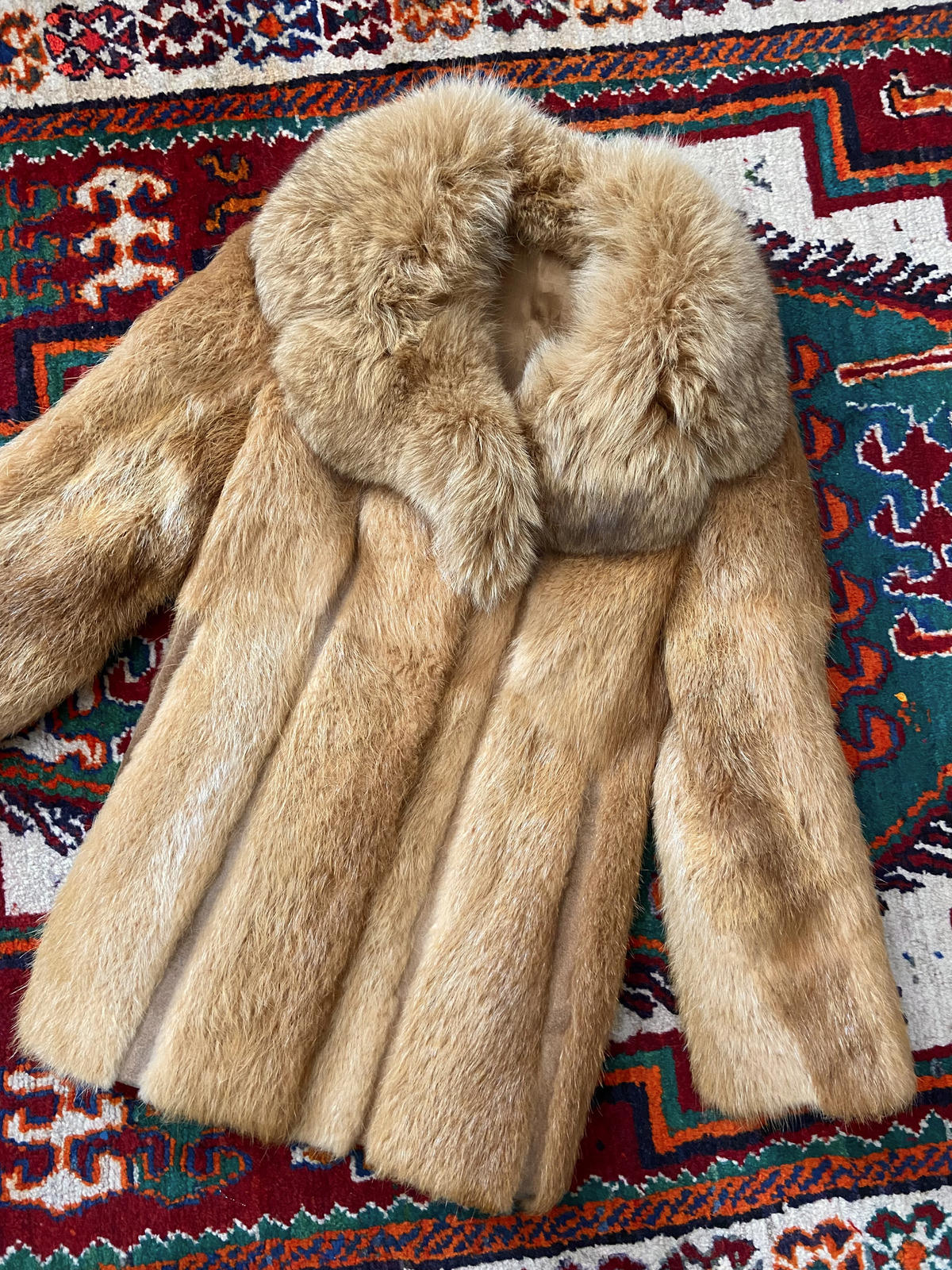 Vintage 1970s Gold Suede Panel Penny Lane Coat