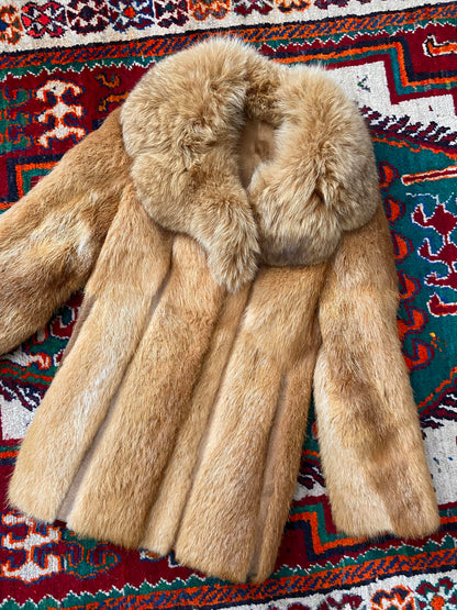 Vintage 1970s Gold Suede Panel Penny Lane Coat