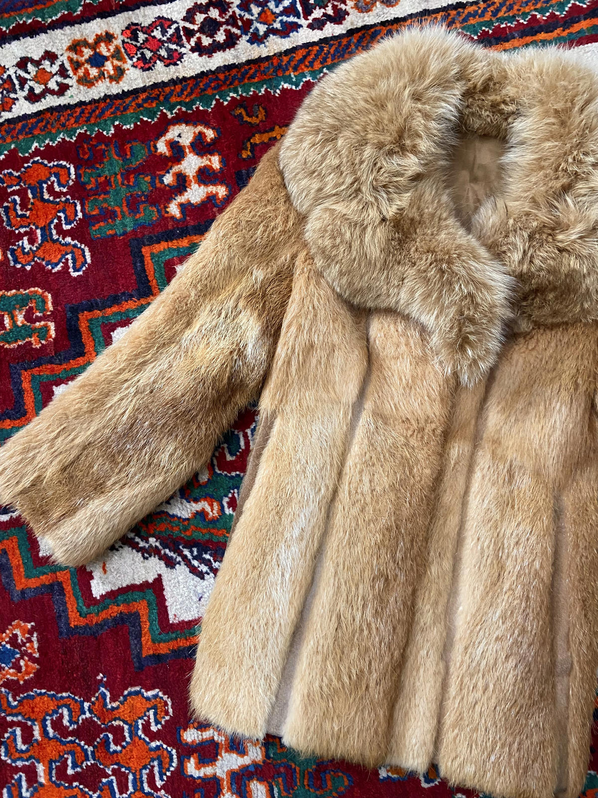 Vintage 1970s Gold Suede Panel Penny Lane Coat