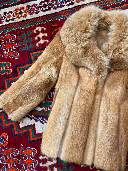 Vintage 1970s Gold Suede Panel Penny Lane Coat