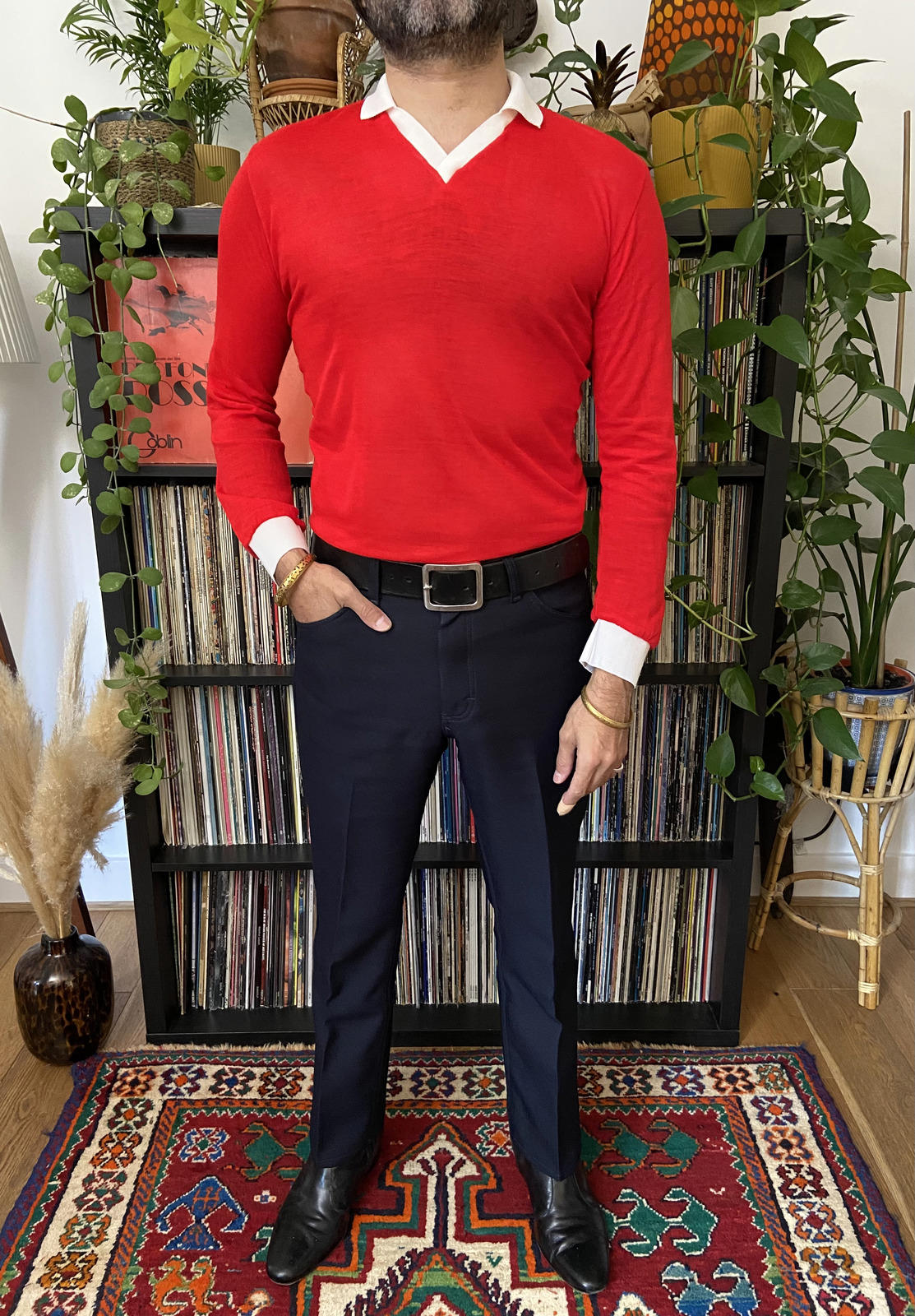 Vintage 1970s Red Football Jersey Top
