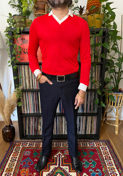 Vintage 1970s Red Football Jersey Top