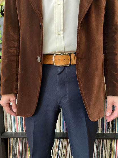 Vintage Tan Embossed Leather Belt