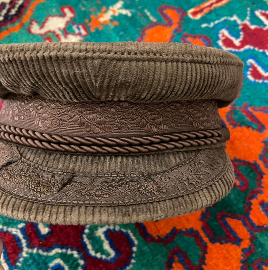 Vintage Brown Corduroy Prince Henry / Prinz-Heinrich-Mütze Hat