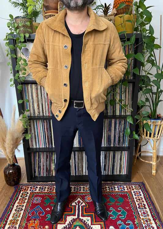 Vintage 1980s Beige Italian Corduroy Jacket