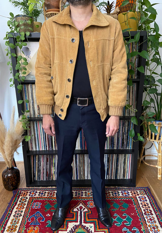 Vintage 1980s Beige Italian Corduroy Jacket