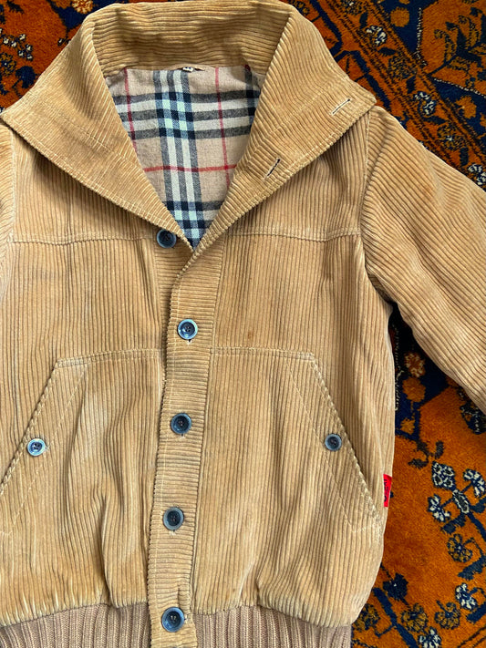Vintage 1980s Beige Italian Corduroy Jacket