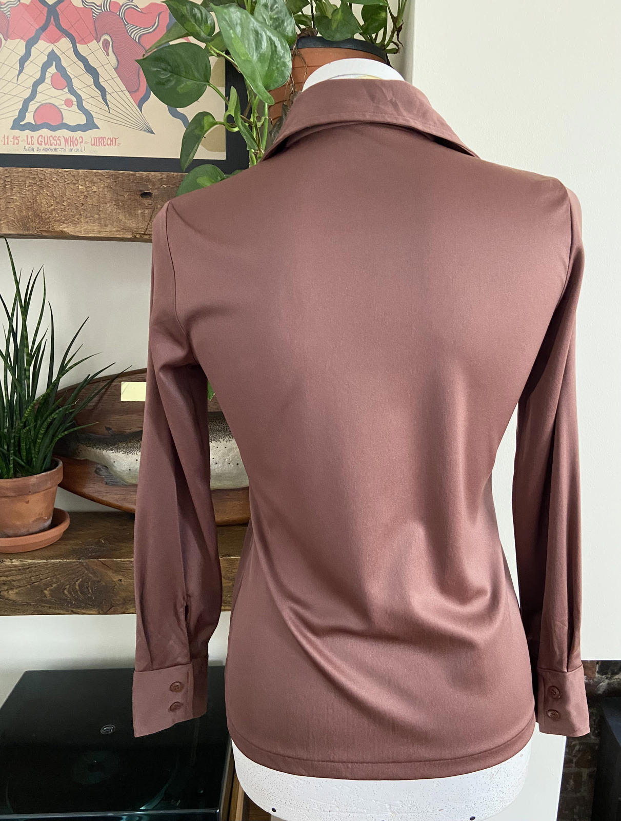 Vintage 1970s Brown Jersey Shirt