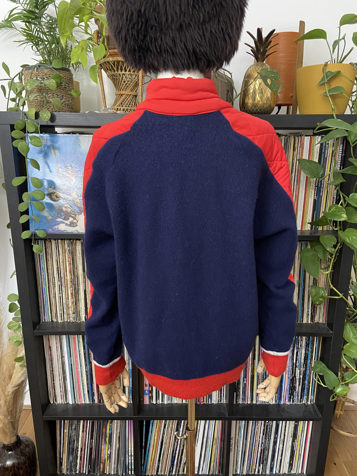 Vintage 1970s Navy Red Wool Sweater