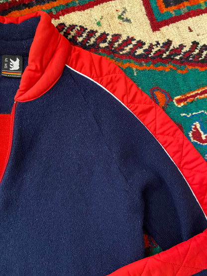Vintage 1970s Navy Red Wool Sweater