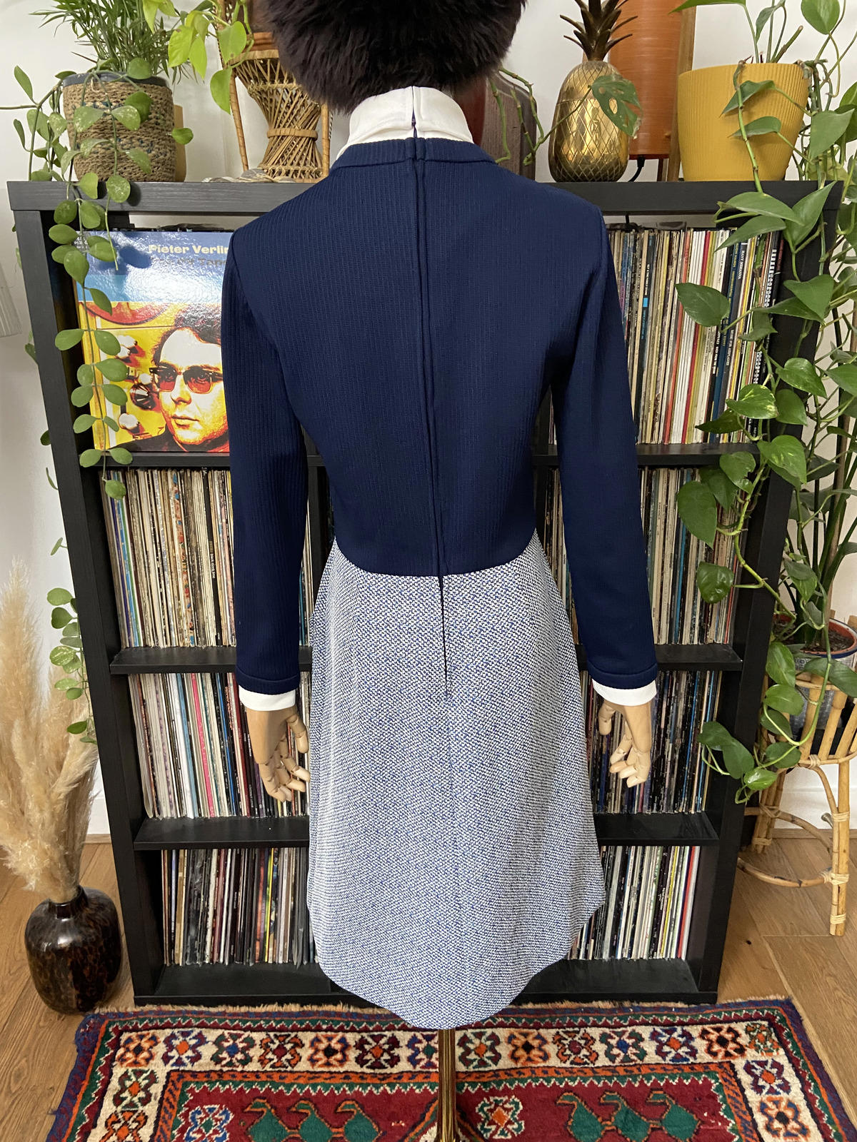 Vintage 1970s Navy All-In-One Shirt Dress