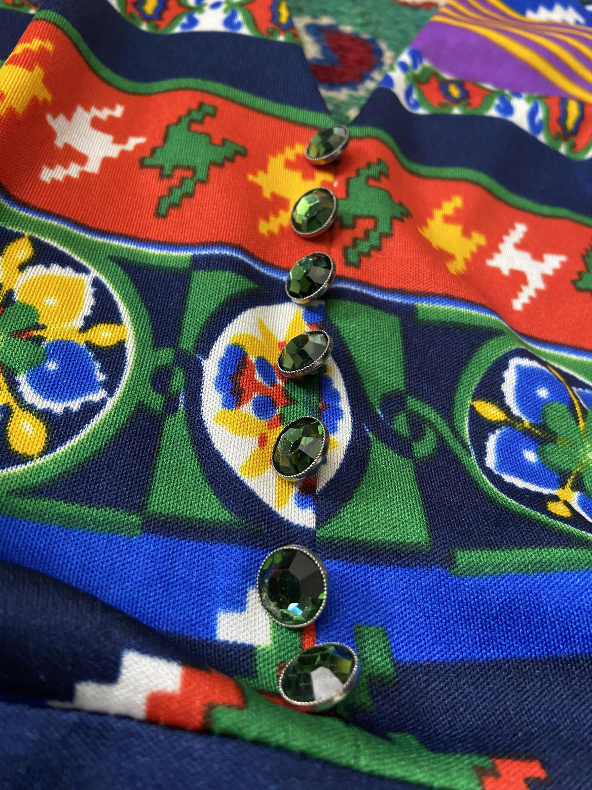 Vintage 1970s Psychedelic Halterneck Maxi Dress