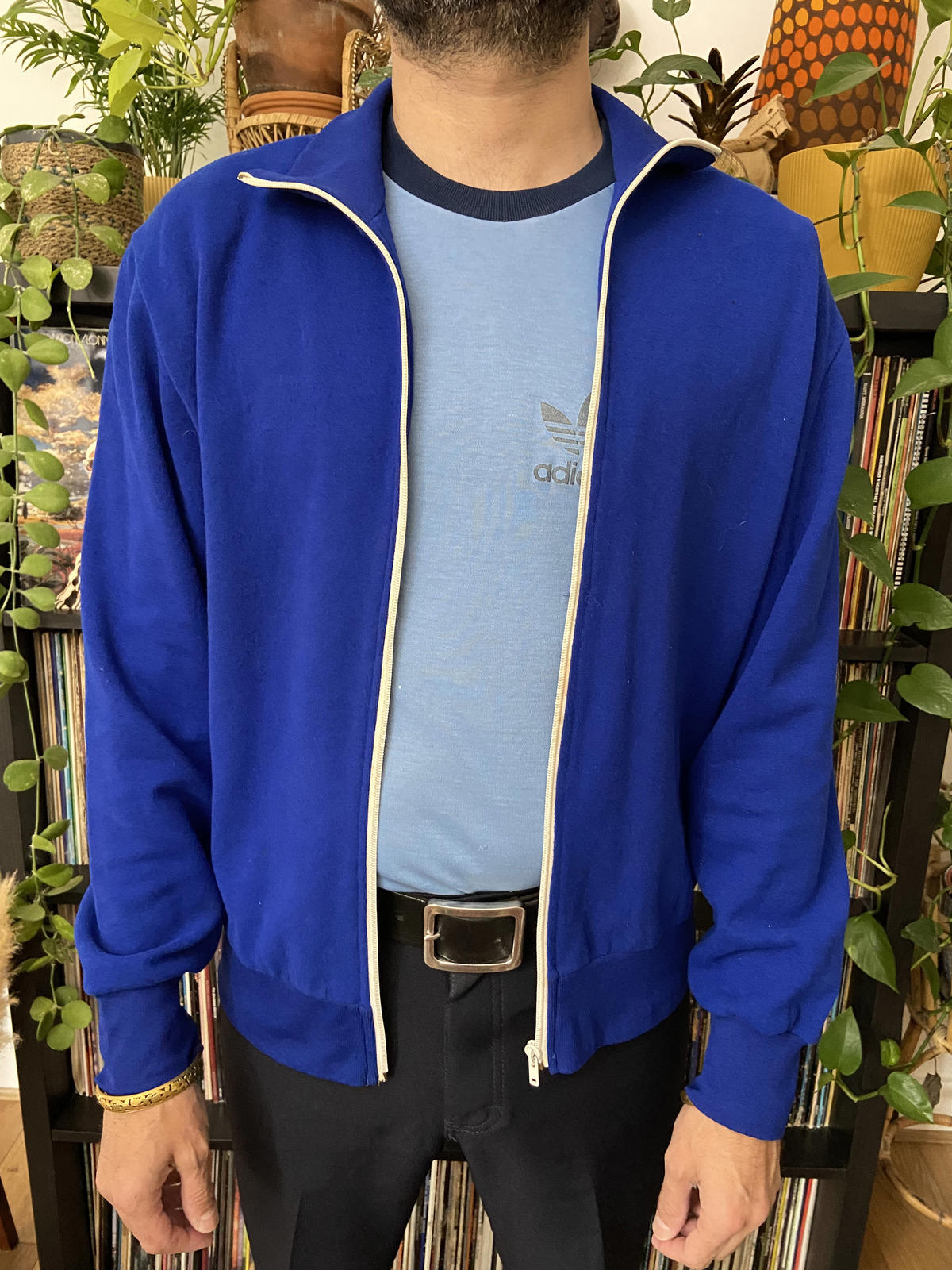 Vintage 1980s Royal Blue Track Top
