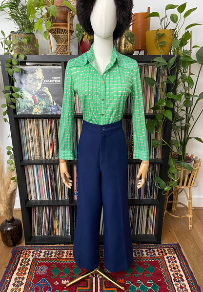 Vintage 1970s Navy Wide Leg Levis Trousers W36