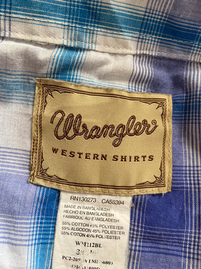 Vintage 90s Blue Wrangler Western Shirt