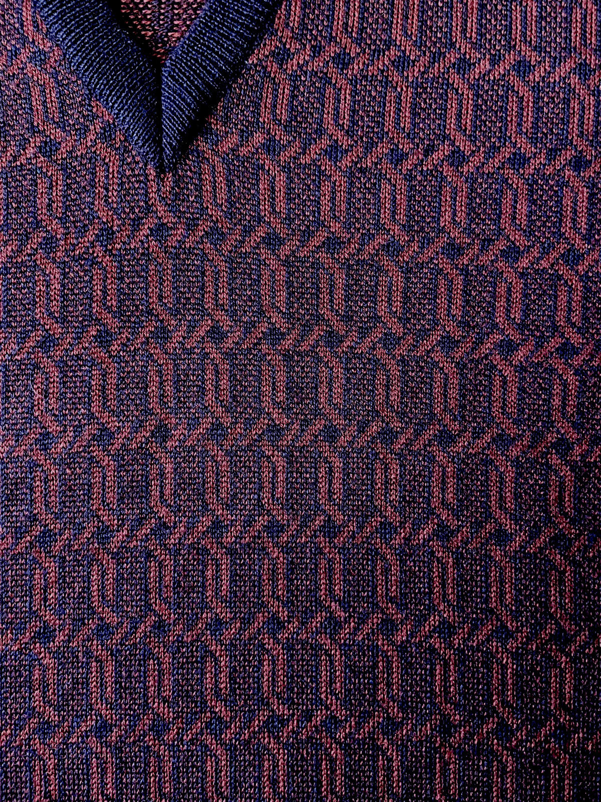 Vintage 1970s Italian Burgundy V-Neck Jumper