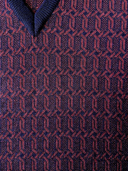 Vintage 1970s Italian Burgundy V-Neck Jumper
