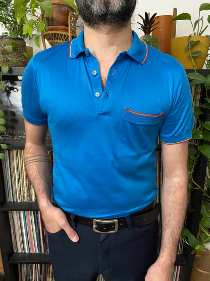 Vintage 1970s Blue Italian Polo Shirt