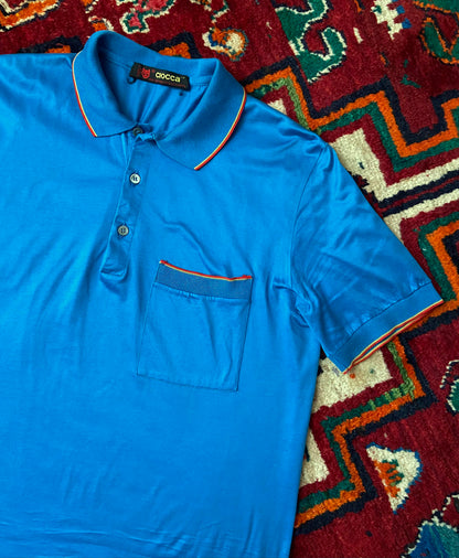 Vintage 1970s Blue Italian Polo Shirt