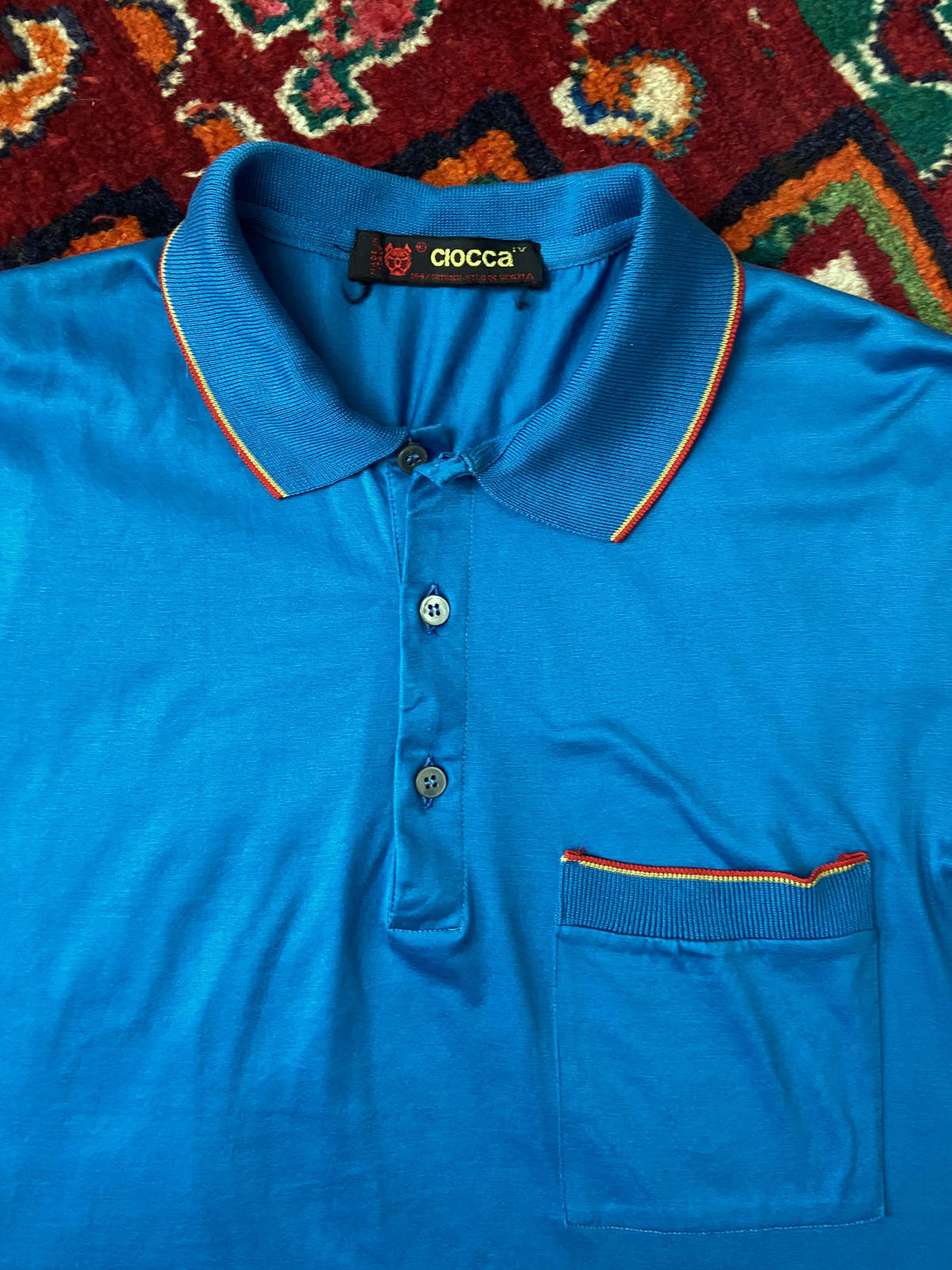 Vintage 1970s Blue Italian Polo Shirt