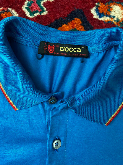 Vintage 1970s Blue Italian Polo Shirt