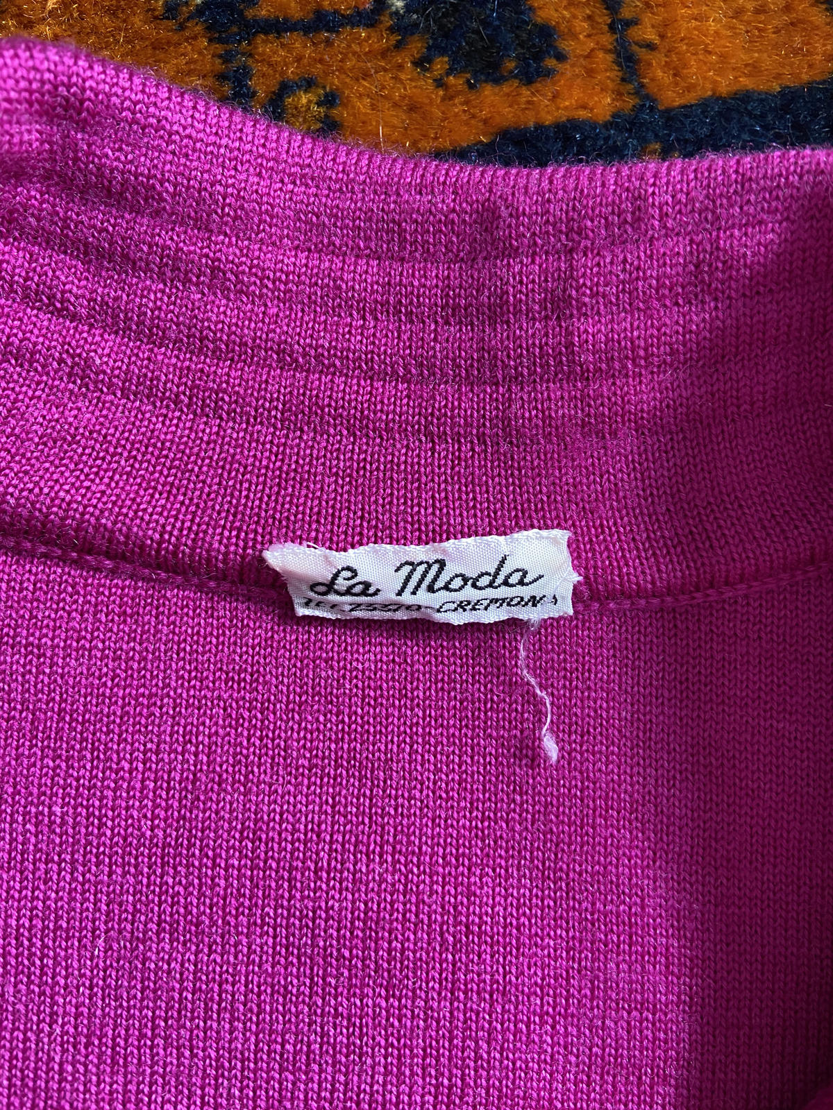 Vintage 1980s Magenta Knit Polo Top