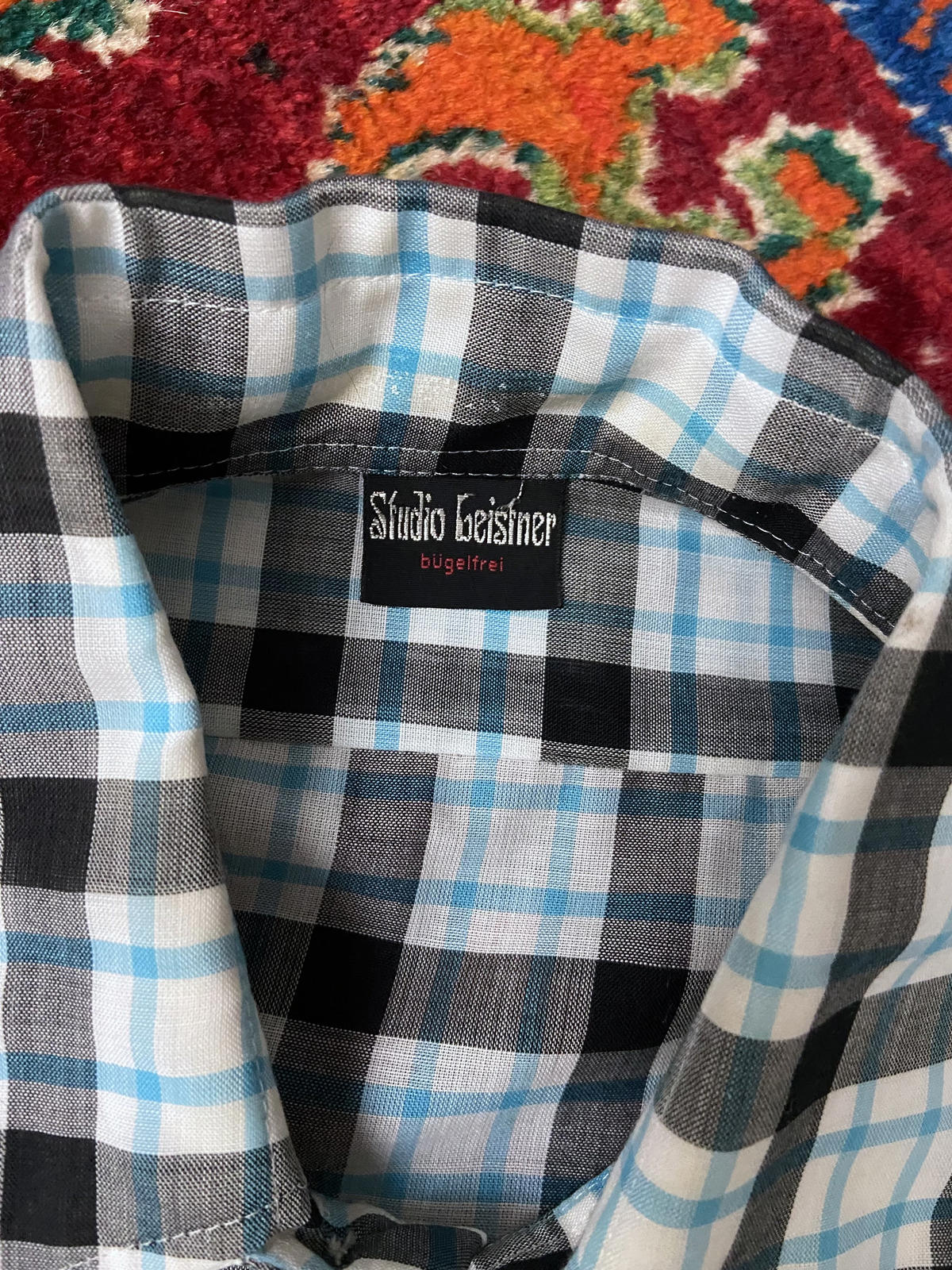 Vintage 1970s Checked Dagger Collar Shirt